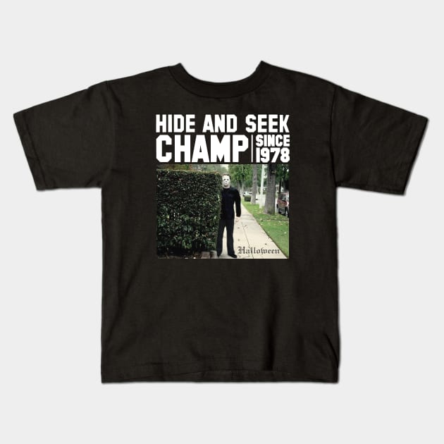 Hide And Seek Camp 1978 Kids T-Shirt by narcom